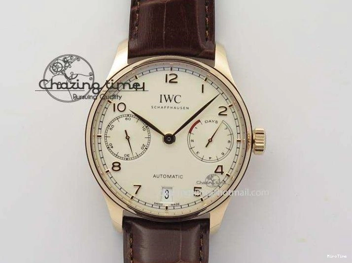 MIROTIME 0128 Fashionable Portuguese Real PR RG IW500701 ZF 1:1 Best Edition On Brown Leather Strap A52010 V 7302